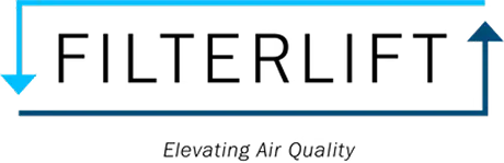 A black rectangle with a blue outline and two large blue arrows pointing right and upward at the top left and top right corners.